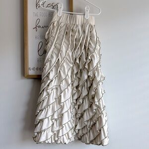 Cream colored ruffle skirt